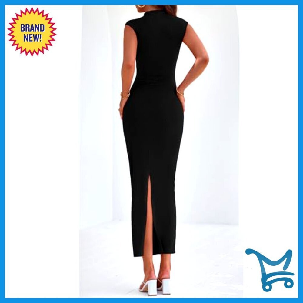 Ruched Bodycon Maxi Dress Elegant Formal Wedding Guest Cocktail Party - Picture 3 of 7